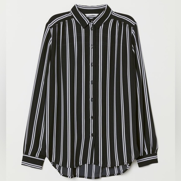 H&M Tops - H&M Long Sleeve Striped Blouse - size 8, Women’s